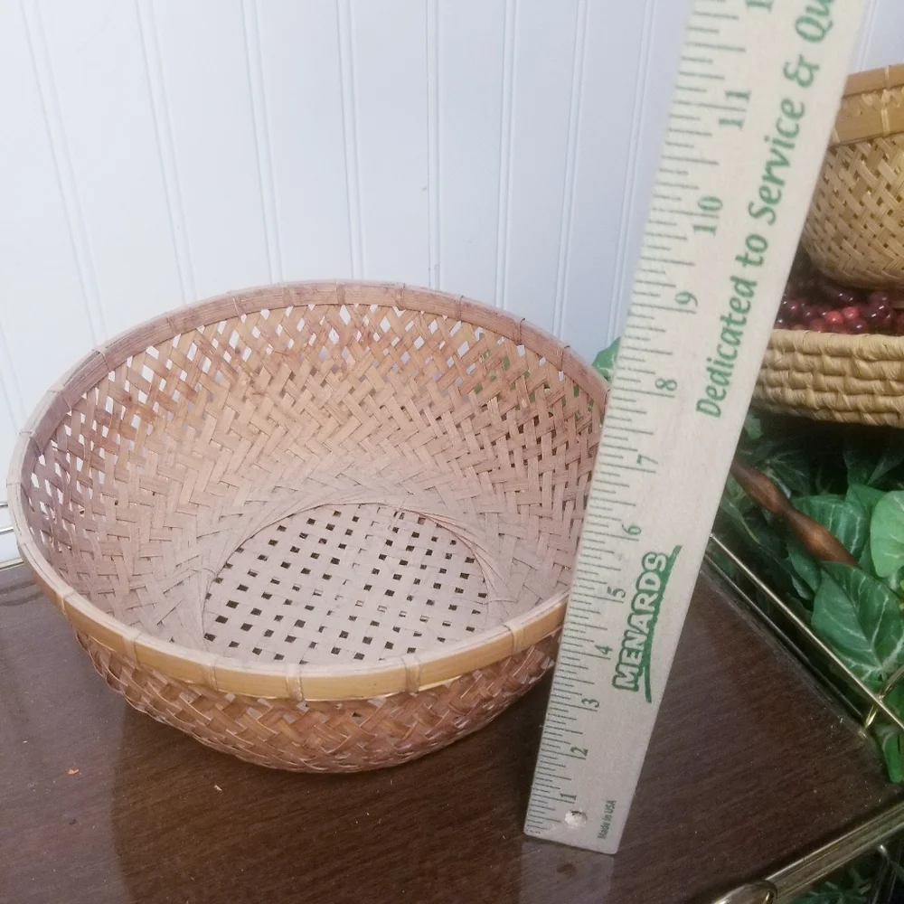 Vintage Woven Bamboo Basket